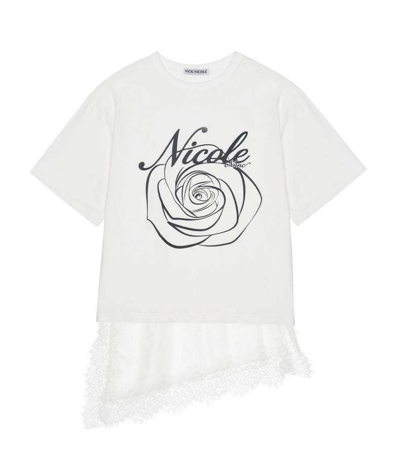 NICOLE ROSE LACE LAYERED TOP_WHITE