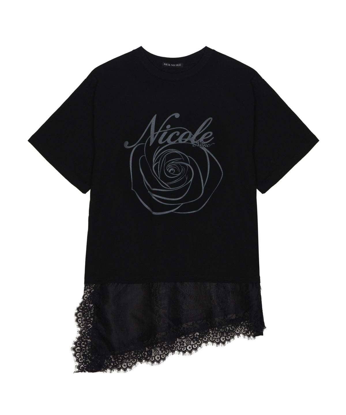 닉앤니콜(NICK&NICOLE) NICOLE ROSE LACE LAYERED TOP_BLACK