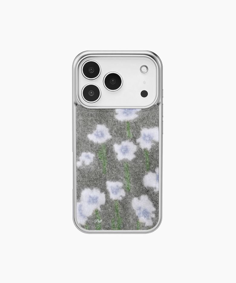 실버 에폭시 앙고라 플라워 하늘 케이스