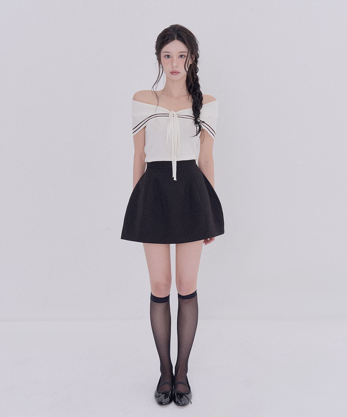 테테모치(TETEMOCHI) 감도 미니 스커트(Black)