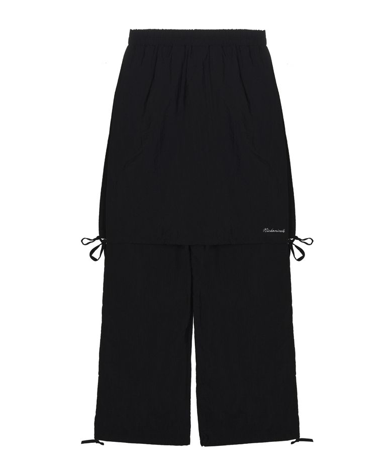 LAYERED STRING WRAP SKORT_BLACK