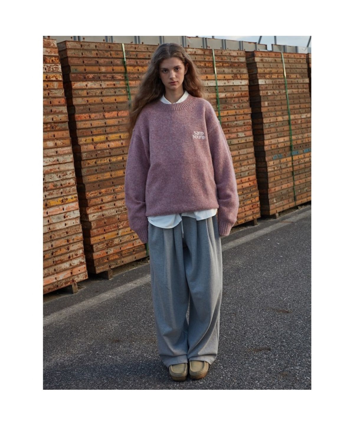 샌드 사운드(SAND SOUND) (UNISEX) Wide Training Pants  Grey