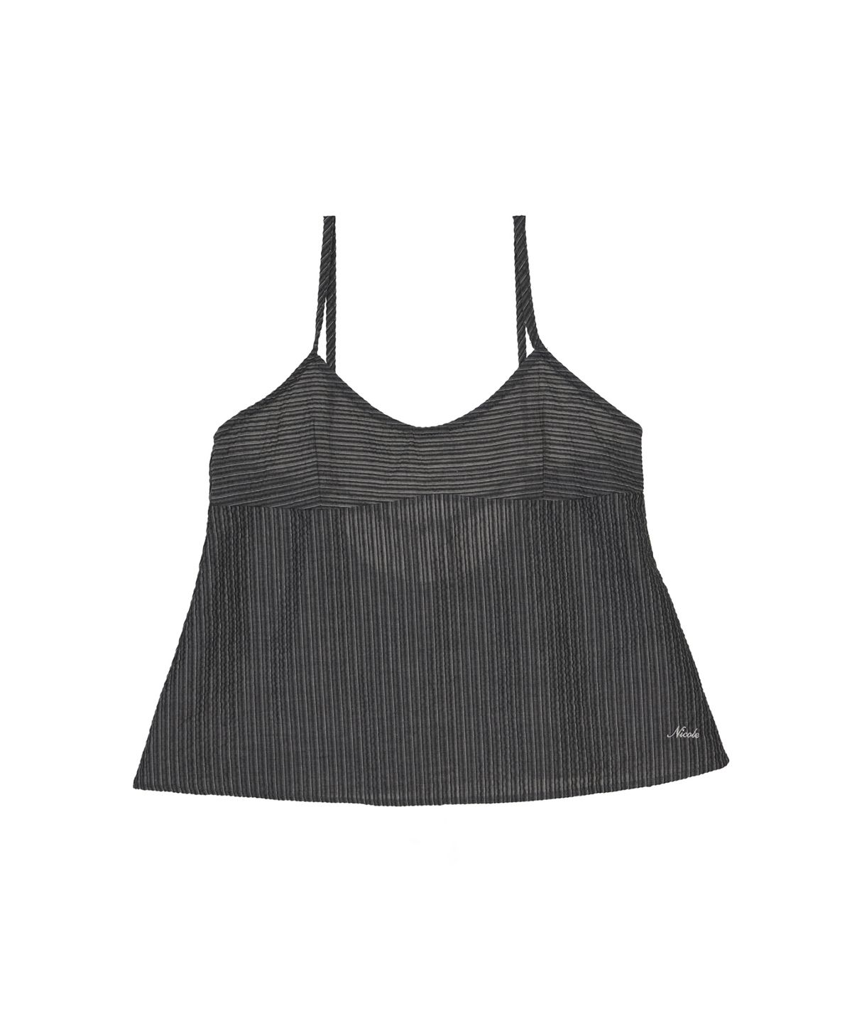 닉앤니콜(NICK&NICOLE) SHEER STRAP CAMI TOP_BLACK