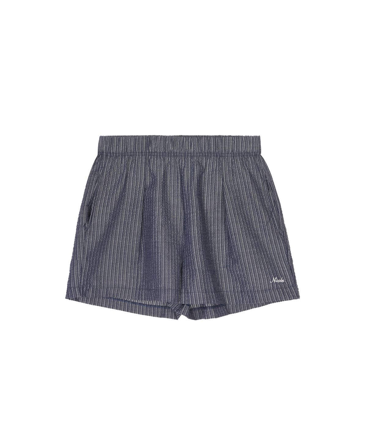 닉앤니콜(NICK&NICOLE) SHEER STRIPE SHORT PANTS_NAVY