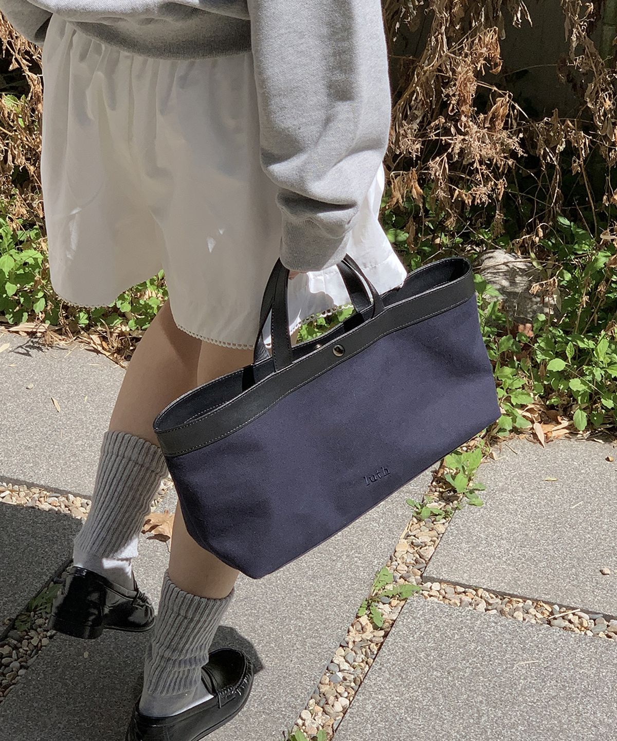 루스프로덕트(LUTHPRODUCT) Daily Leather Canvas Tote Bag(캔버스토트백) _ NAVY