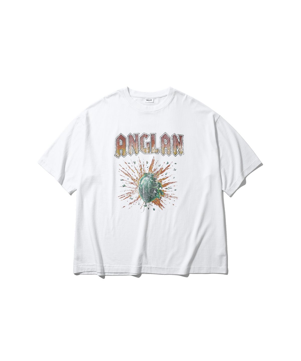 앵글런(ANGLAN) Vintage Blast Graphic Tee - White