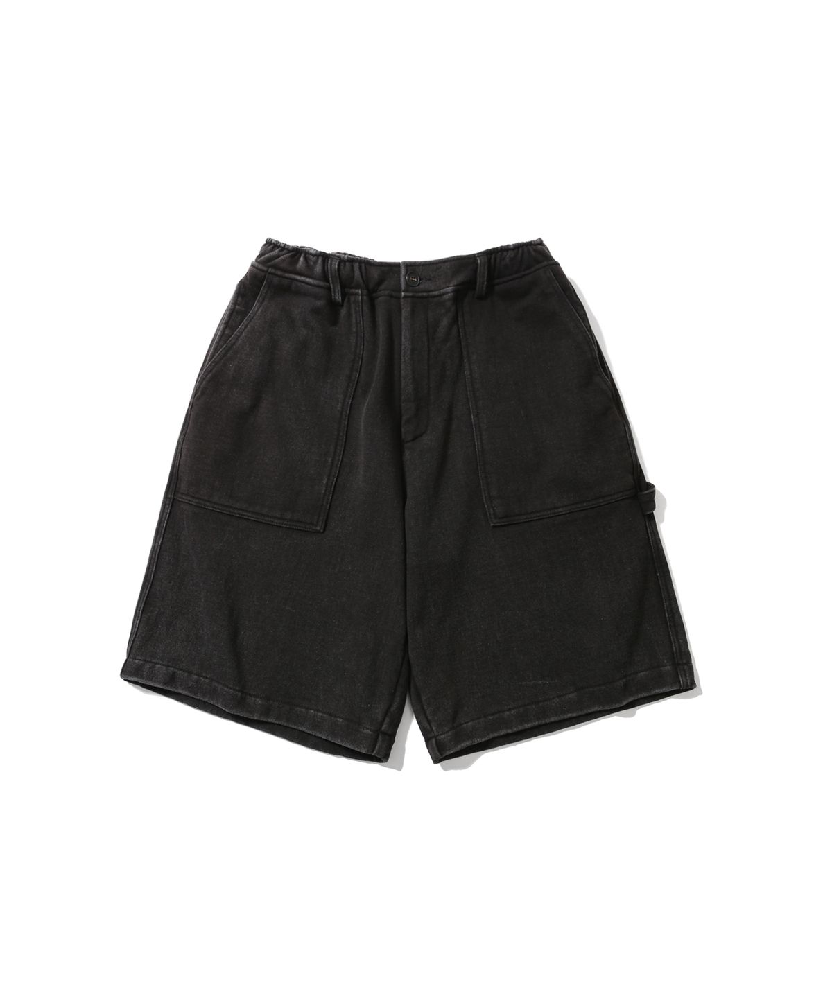 앵글런(ANGLAN) Washed Work Sweat Shorts - Washed Black