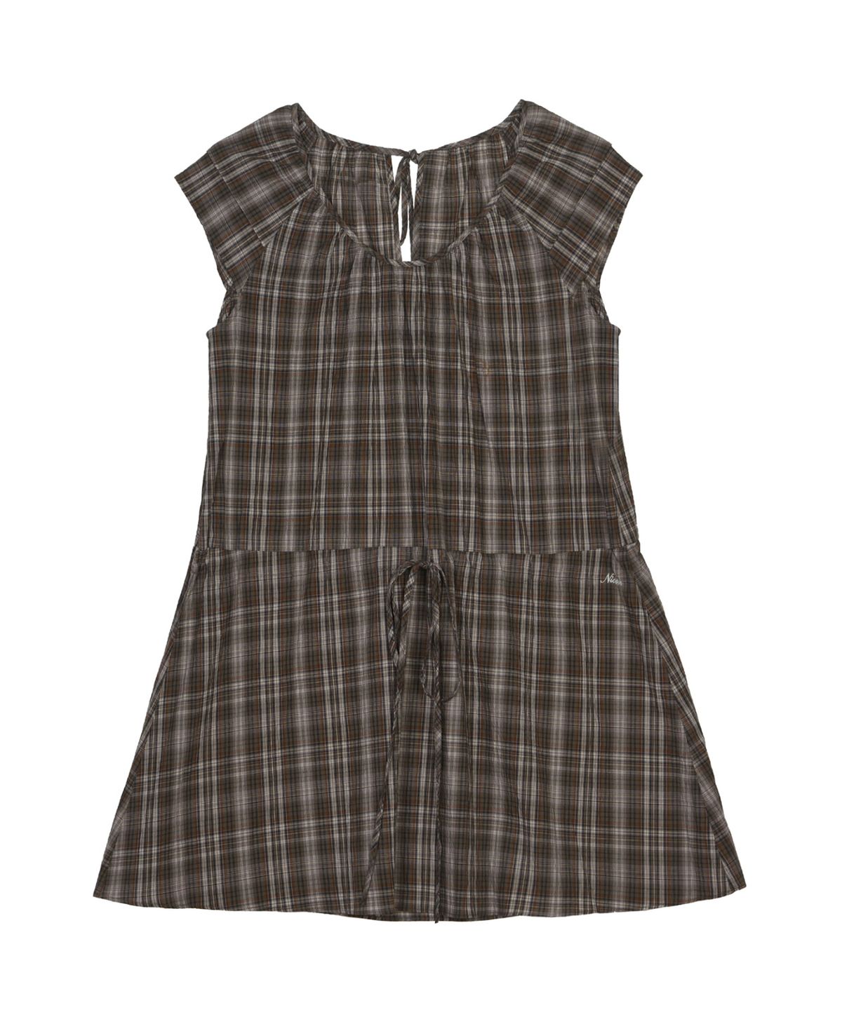 닉앤니콜(NICK&NICOLE) VINTAGE CHECK MINI DRESS_BROWN