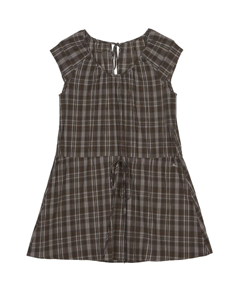 VINTAGE CHECK MINI DRESS_BROWN