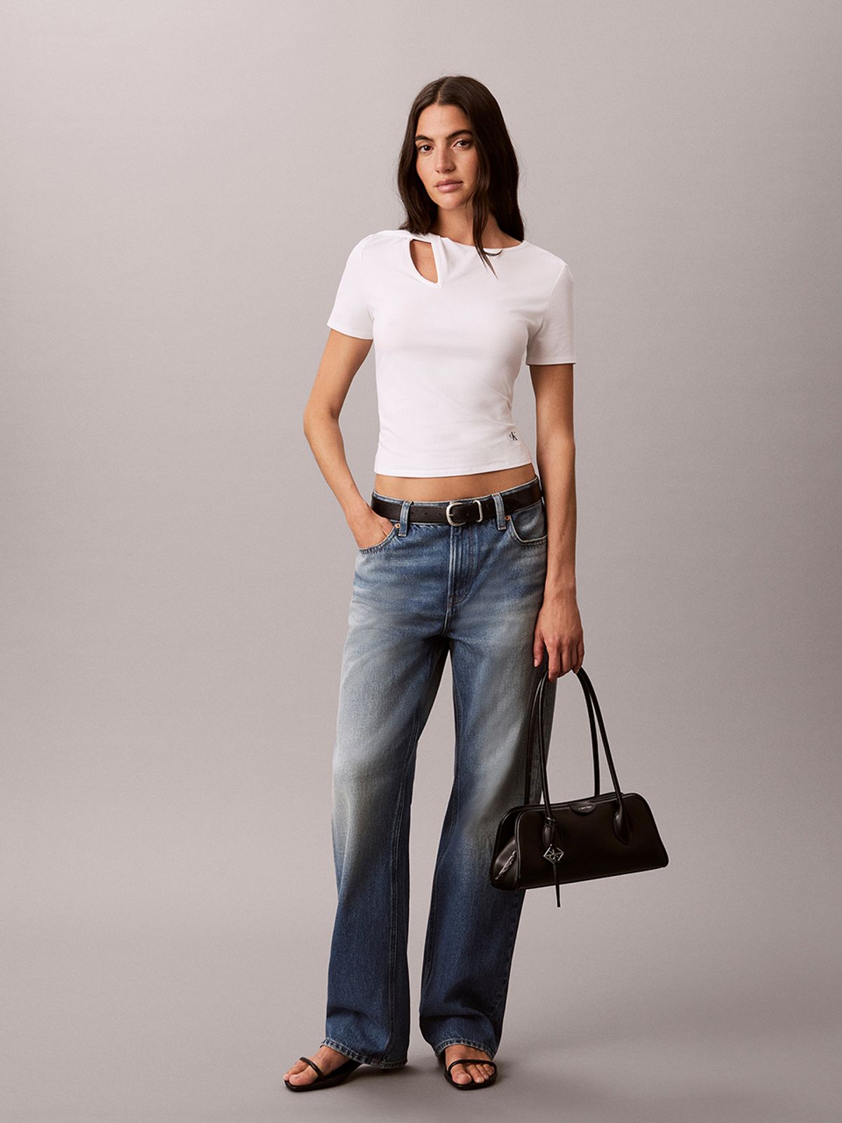 캘빈클라인 진(CALVIN KLEIN JEANS) 여성 코튼 스트레치 센슈얼 티 A47G403G YAF