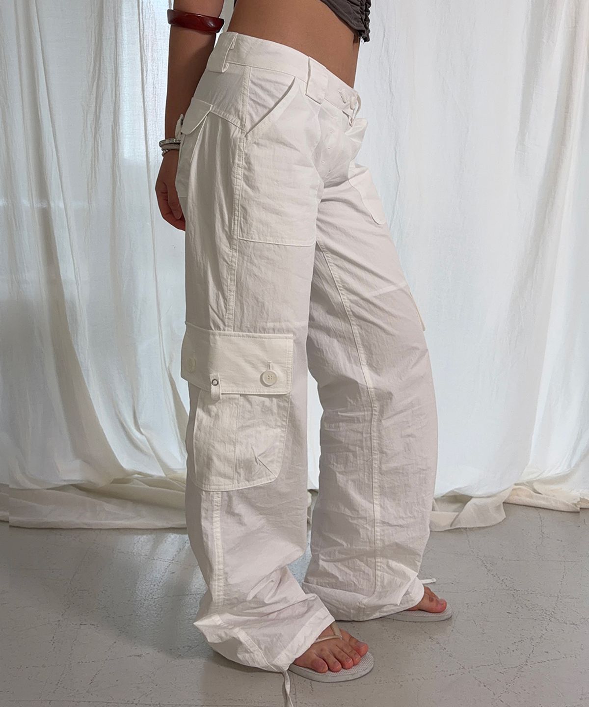 플리즈노팔로우(PLEASENOFOLLOW) Ethan Pocket Cargo Pants (White)