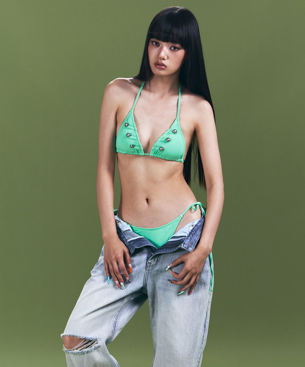 플리즈노팔로우(PLEASENOFOLLOW) Sasha Military Bikini (Mint)