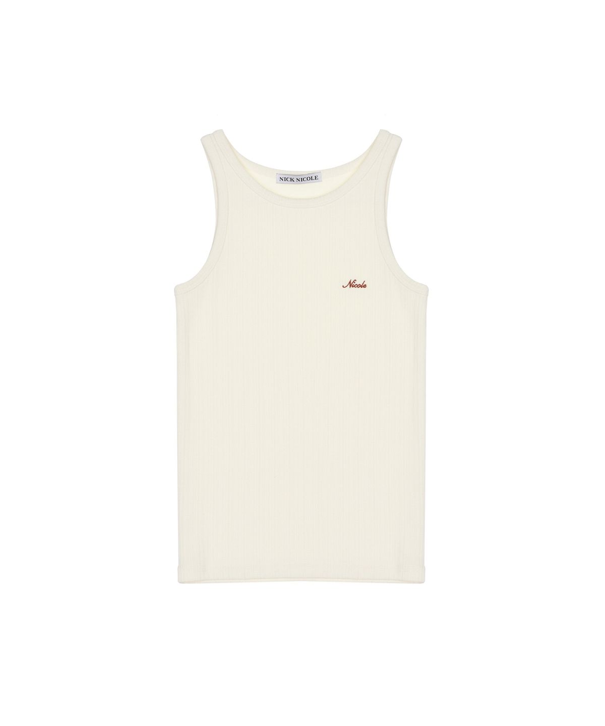 닉앤니콜(NICK&NICOLE) RIB EMBROIDERY SLEEVELESS TOP_CREAM