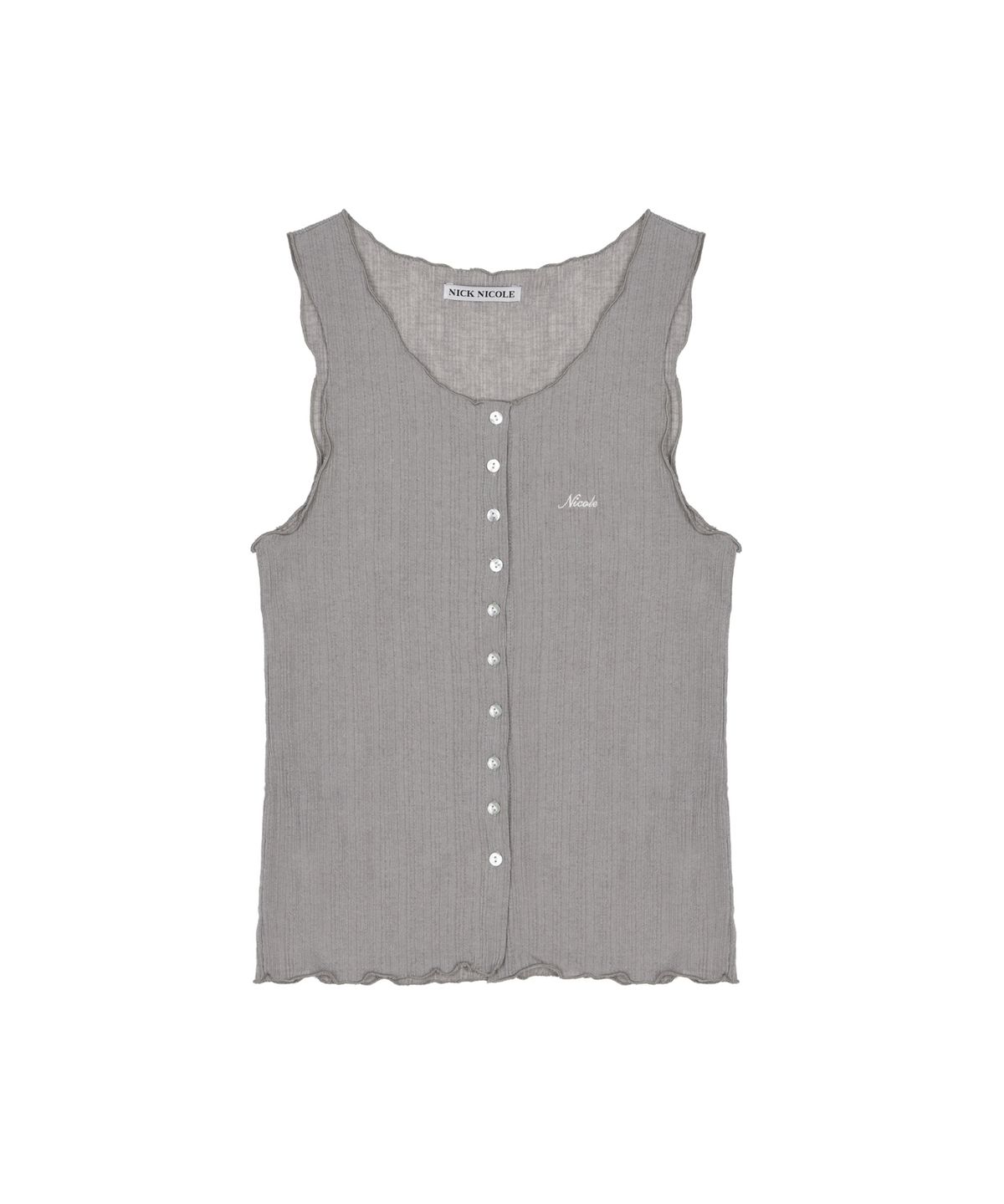 닉앤니콜(NICK&NICOLE) WAVE BUTTON SLEEVELESS TOP_GRAY
