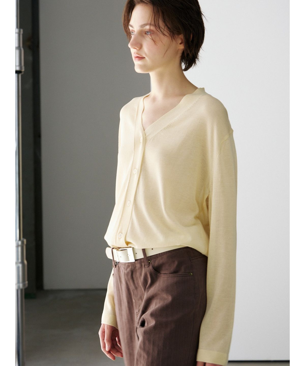 닌닛(NINNIT) Summer sheer cardigan (YELLOW)