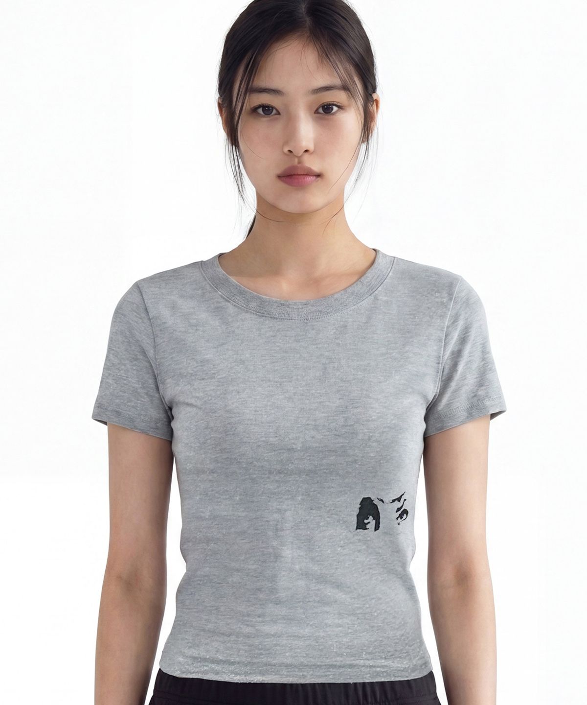 젬젬파라디(GEMGEM PARADIS) 먼로 슬림 티 MELANGE GREY