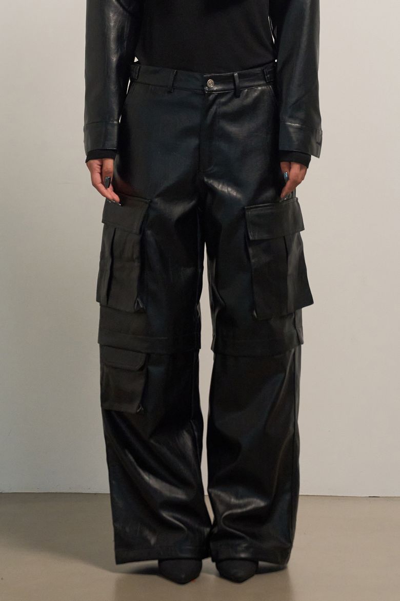 Leather Multi Pocket Pants
