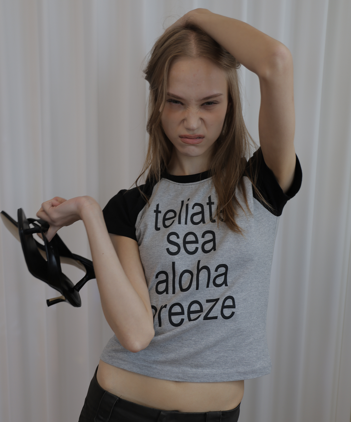 태리아떼(TELIATE) Aloha Raglan T-Shirt (Black)