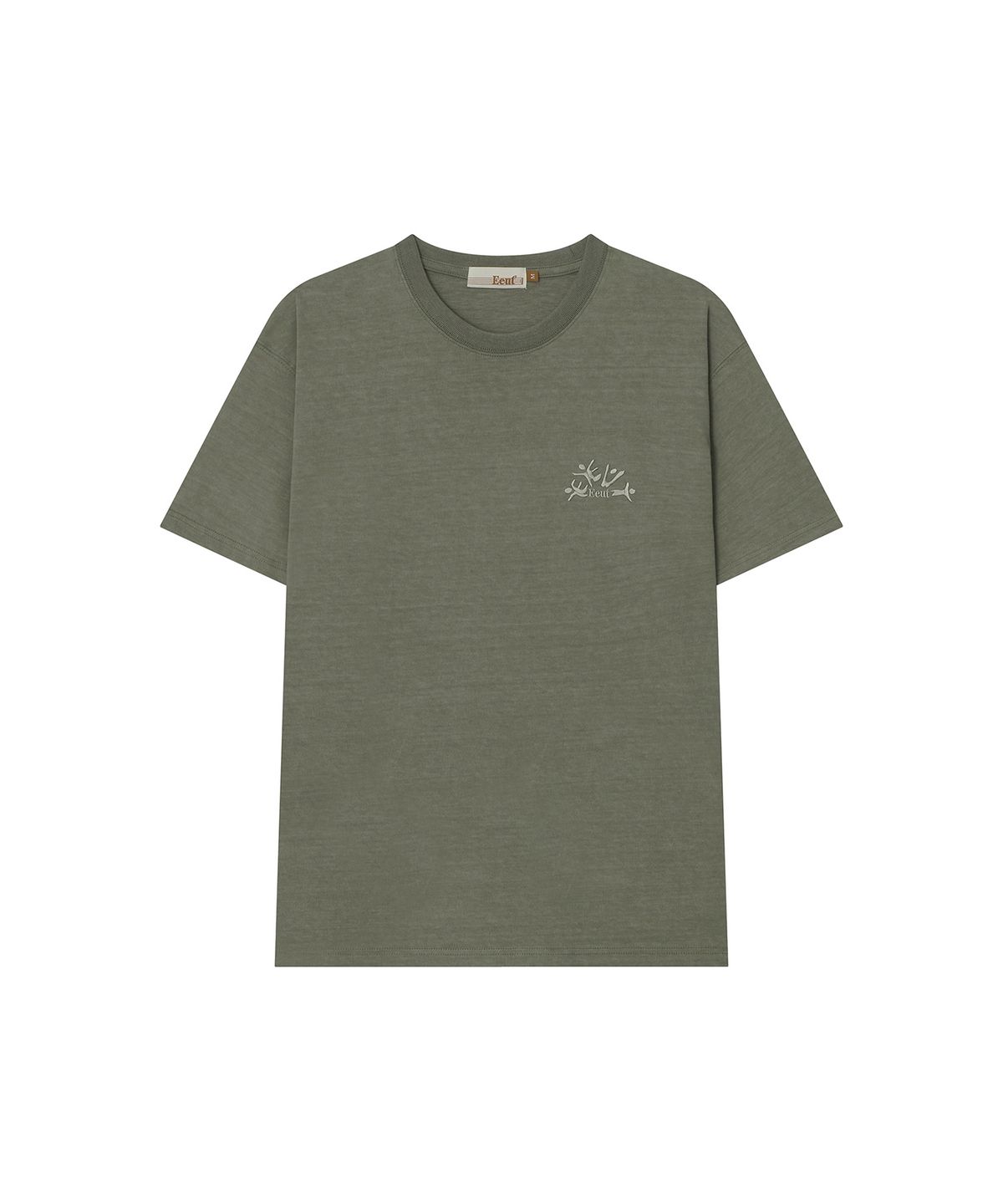 이우트(EEUT) EEUT HOORAY EMBROIDERED T-SHIRT / KHAKI BROWN