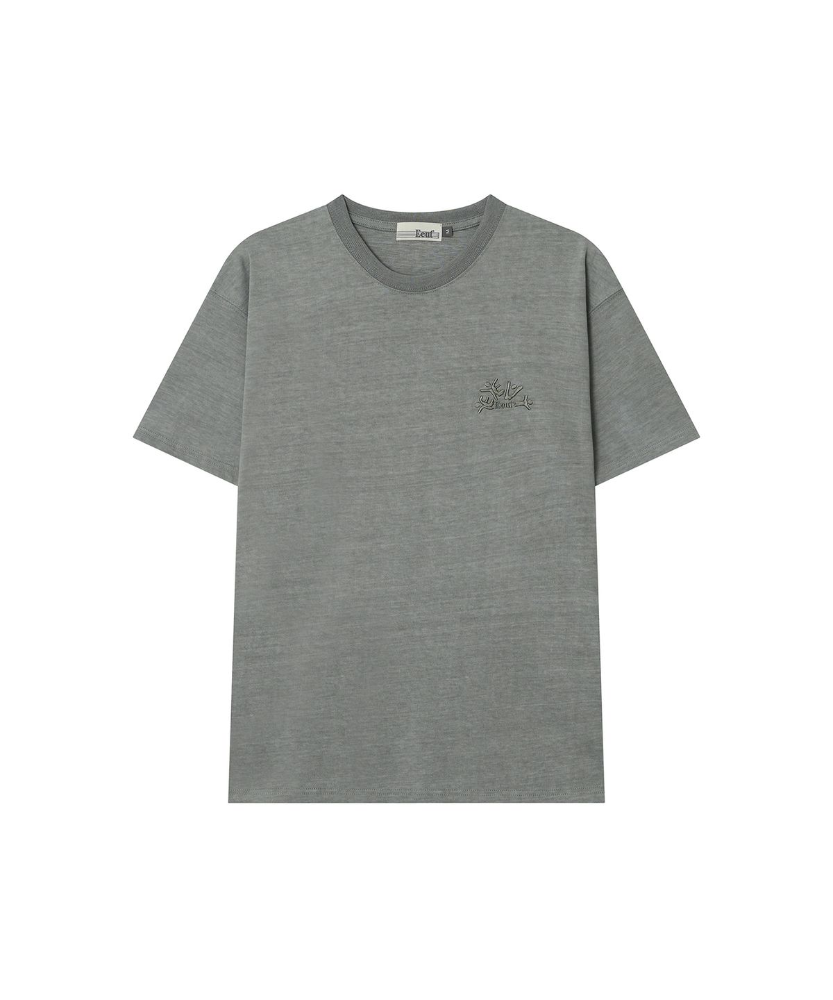 이우트(EEUT) EEUT HOORAY EMBROIDERED T-SHIRT / GRAY