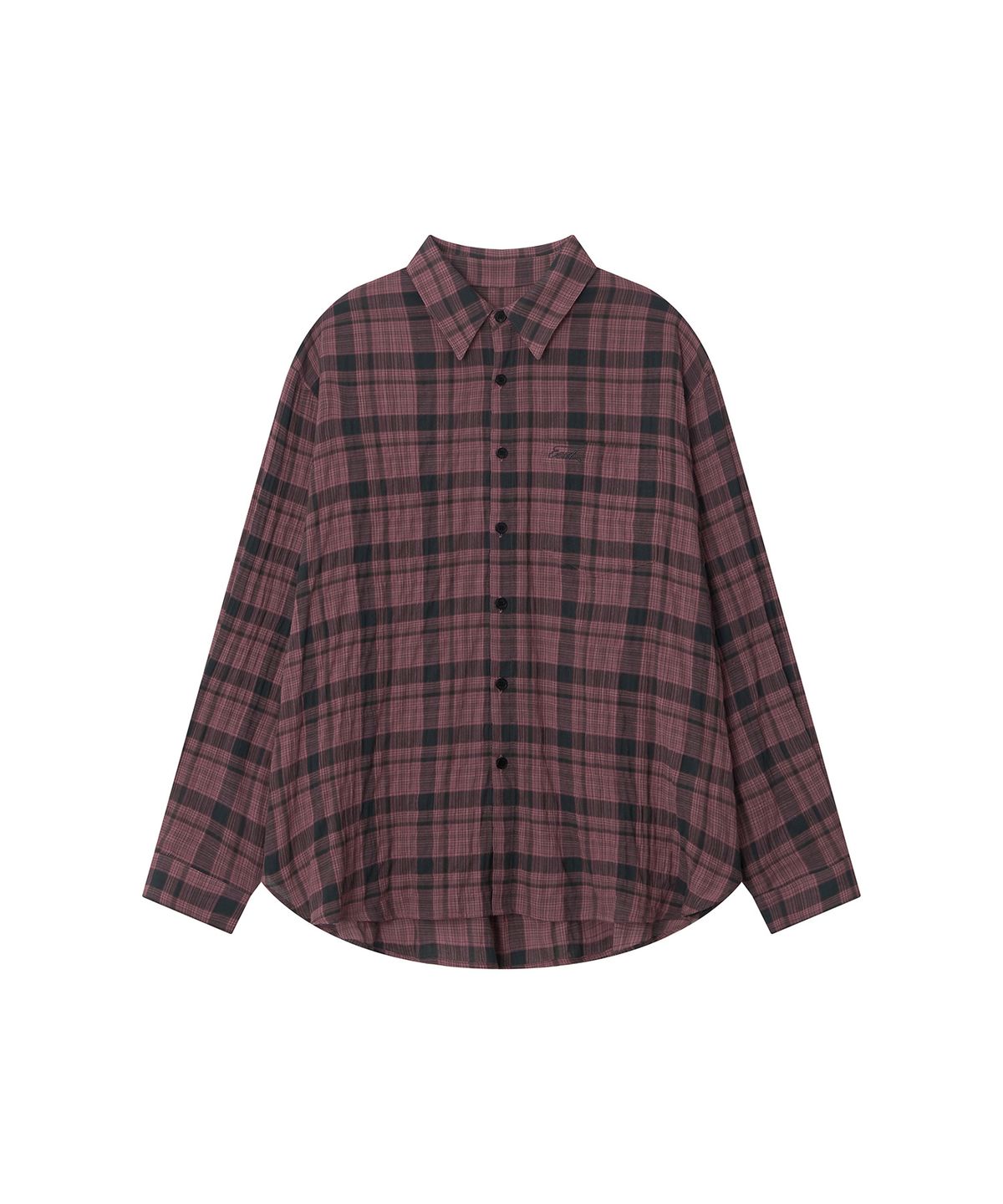 이우트(EEUT) EEUT DUSK CHECK SHIRT / DARK PINK