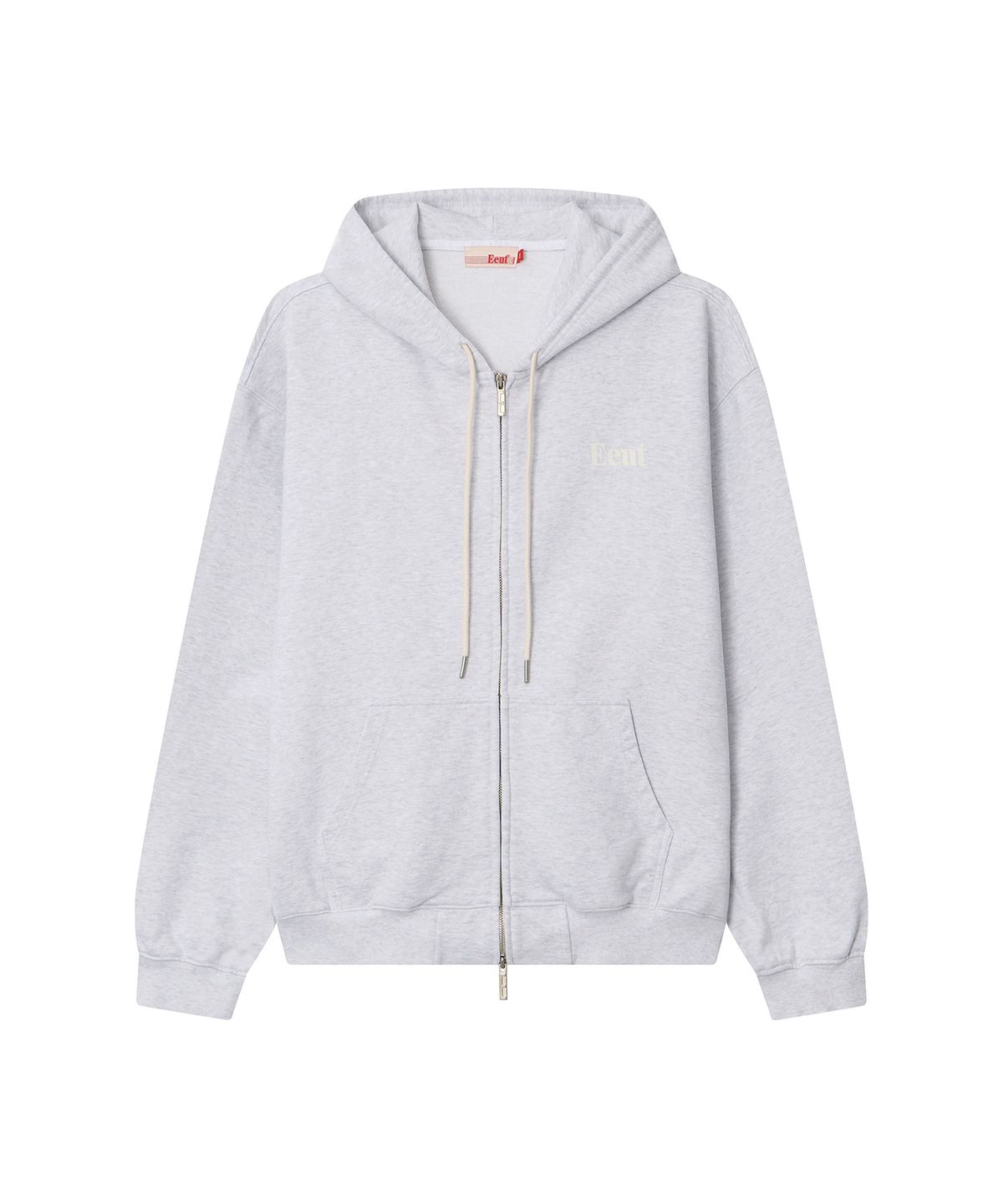 이우트(EEUT) EEUT BASIC WASHED SWEAT ZIP-UP / MELANGE WHITE