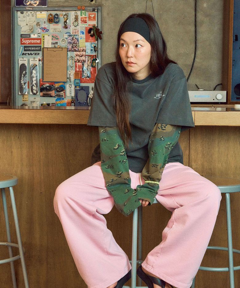 EEUT BASIC WASHED SWEATPANTS / LIGHT PINK