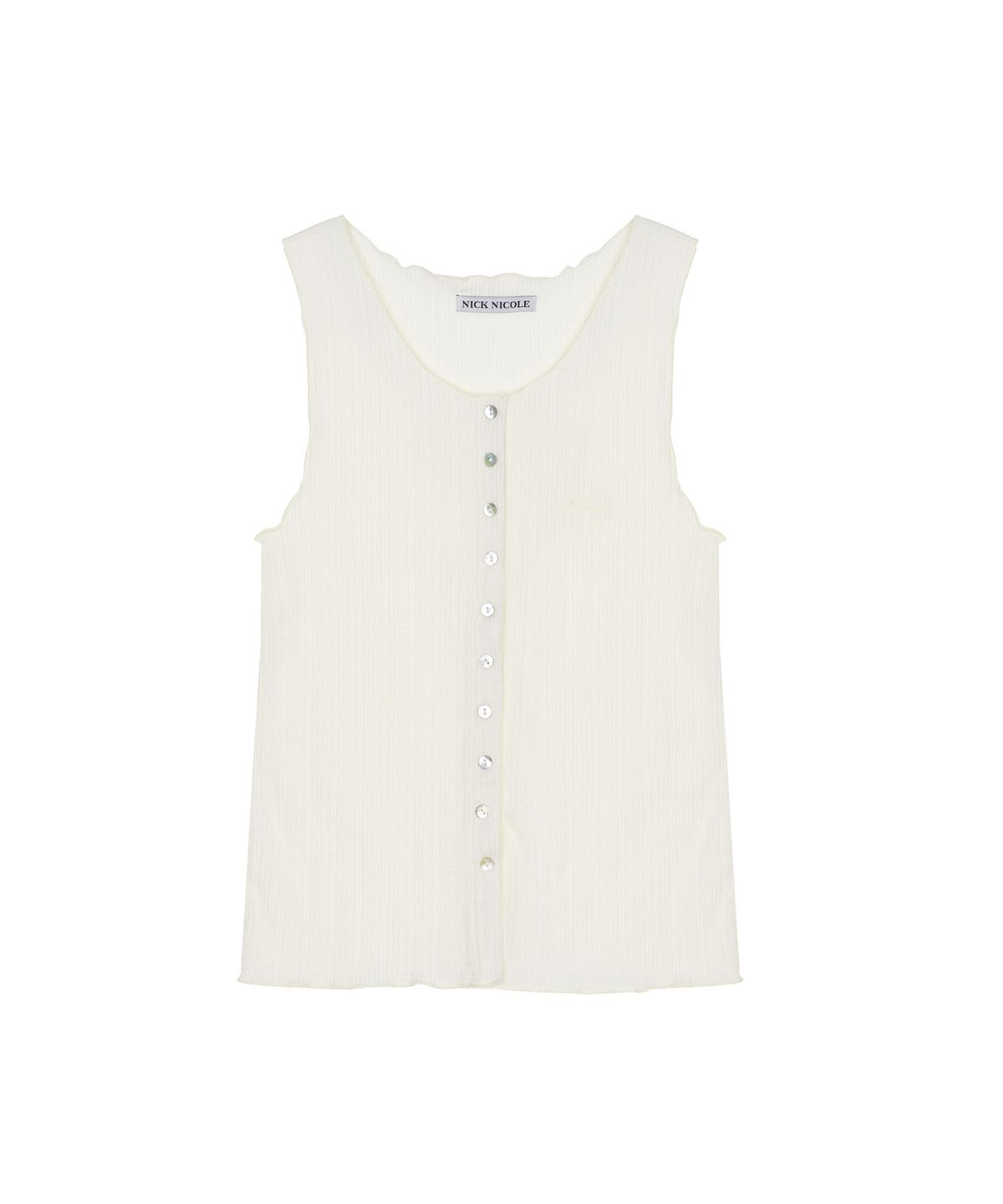 닉앤니콜(NICK&NICOLE) WAVE BUTTON SLEEVELESS TOP_CREAM