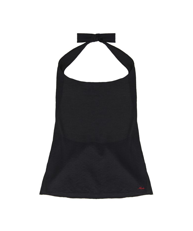 BACK TIE HALTER TOP_BLACK