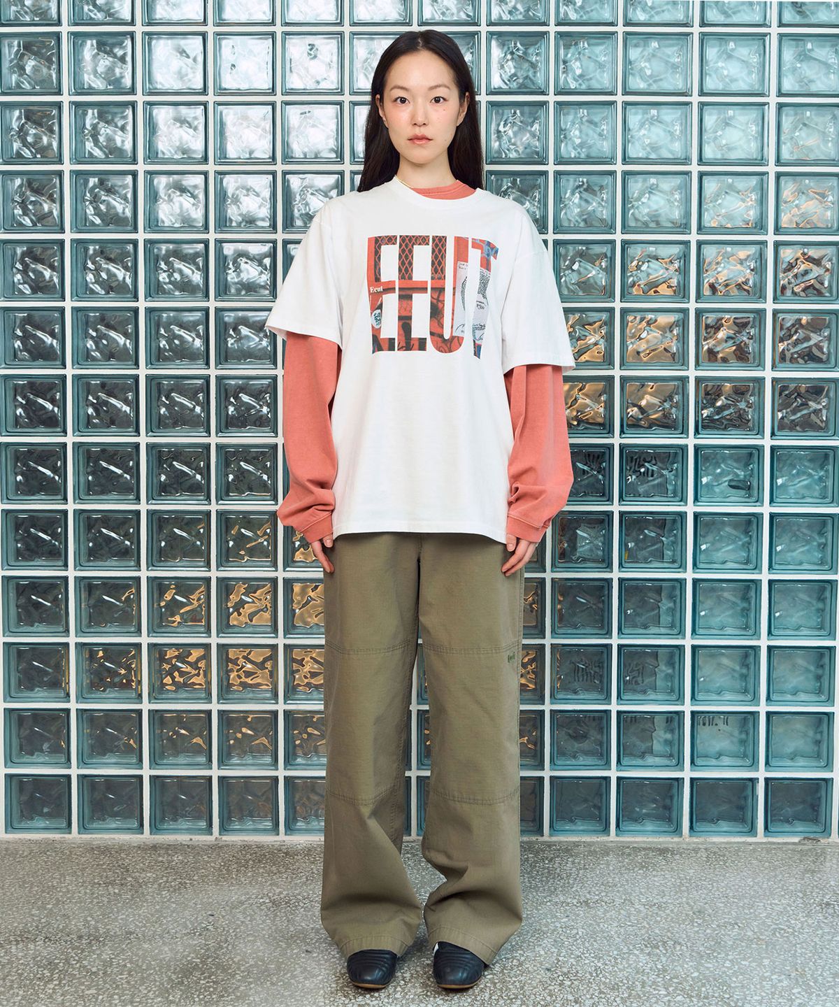 이우트(EEUT) RIPSTOP KNEE CUT WORK PANTS / KHAKI