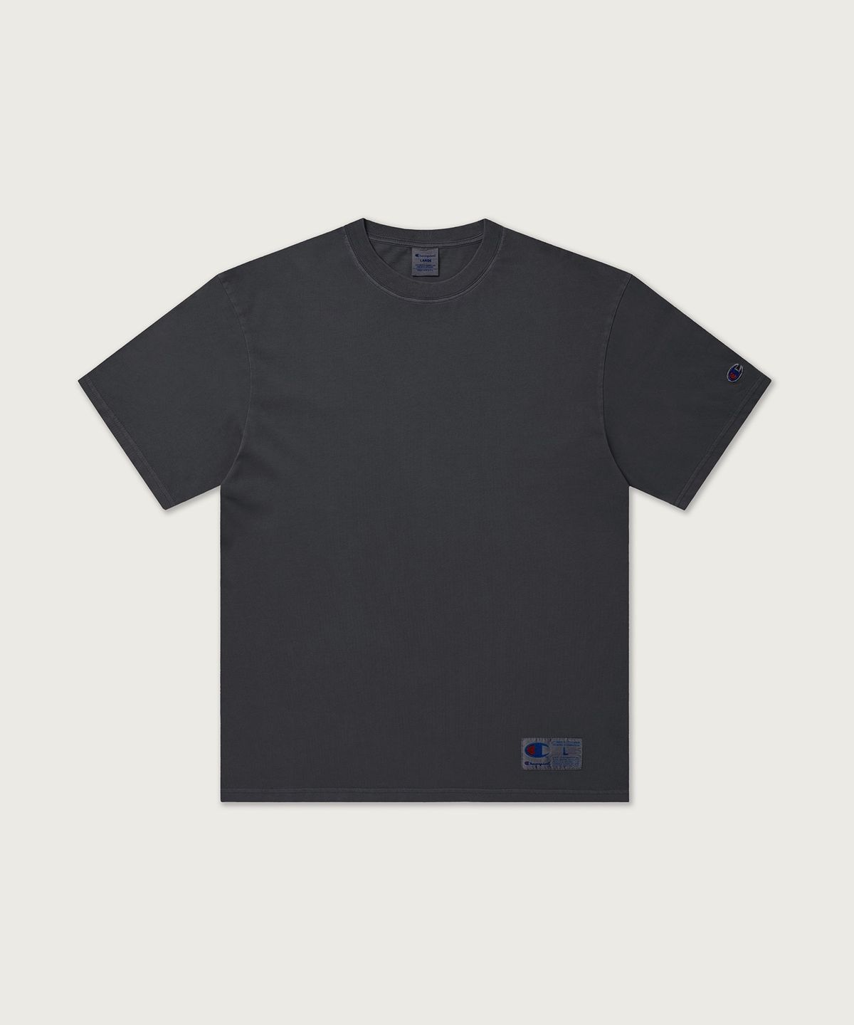 챔피온(CHAMPION) 조그택 다잉 반팔 티셔츠 Charcoal