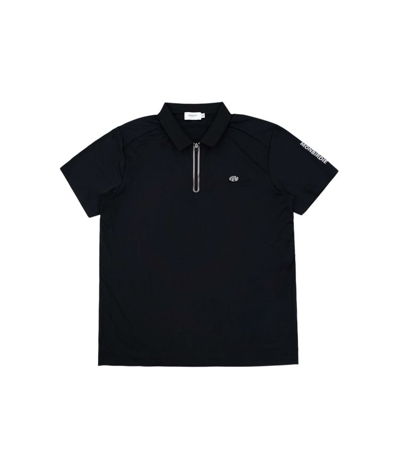 MENS 에어리핏 반집업 숏슬리브 BLACK
