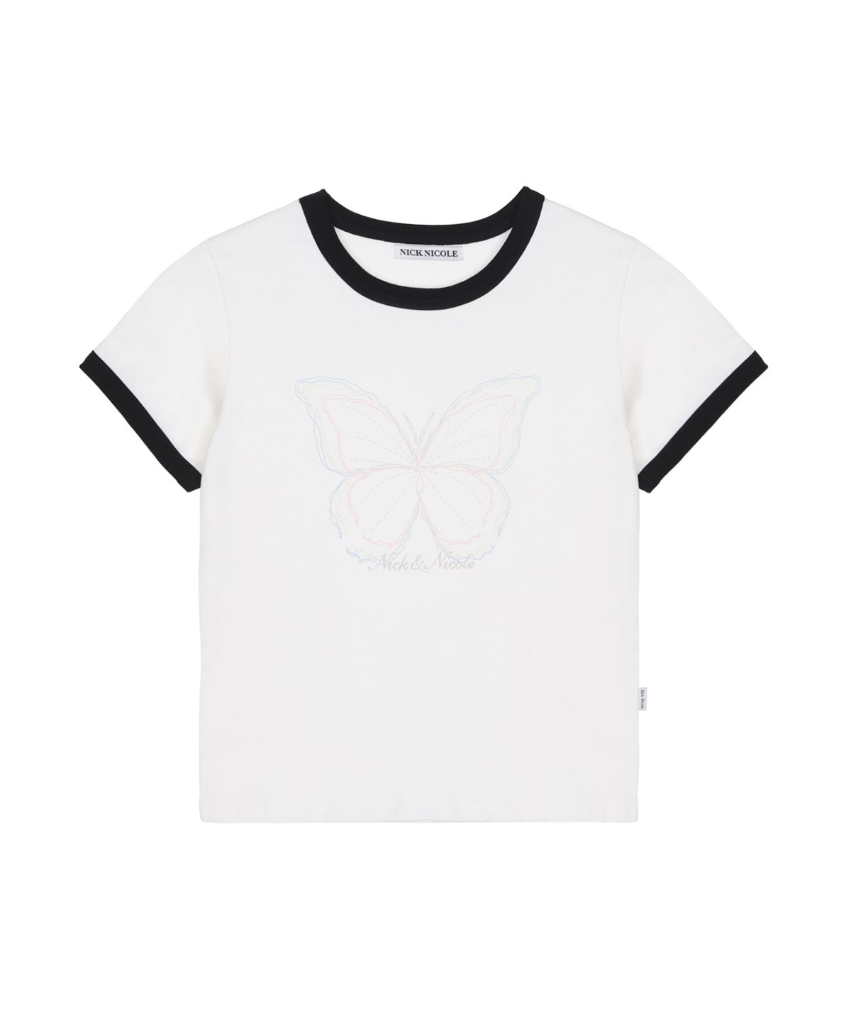 닉앤니콜(NICK&NICOLE) BUTTERFLY GRAPHIC RINGER TOP_IVORY