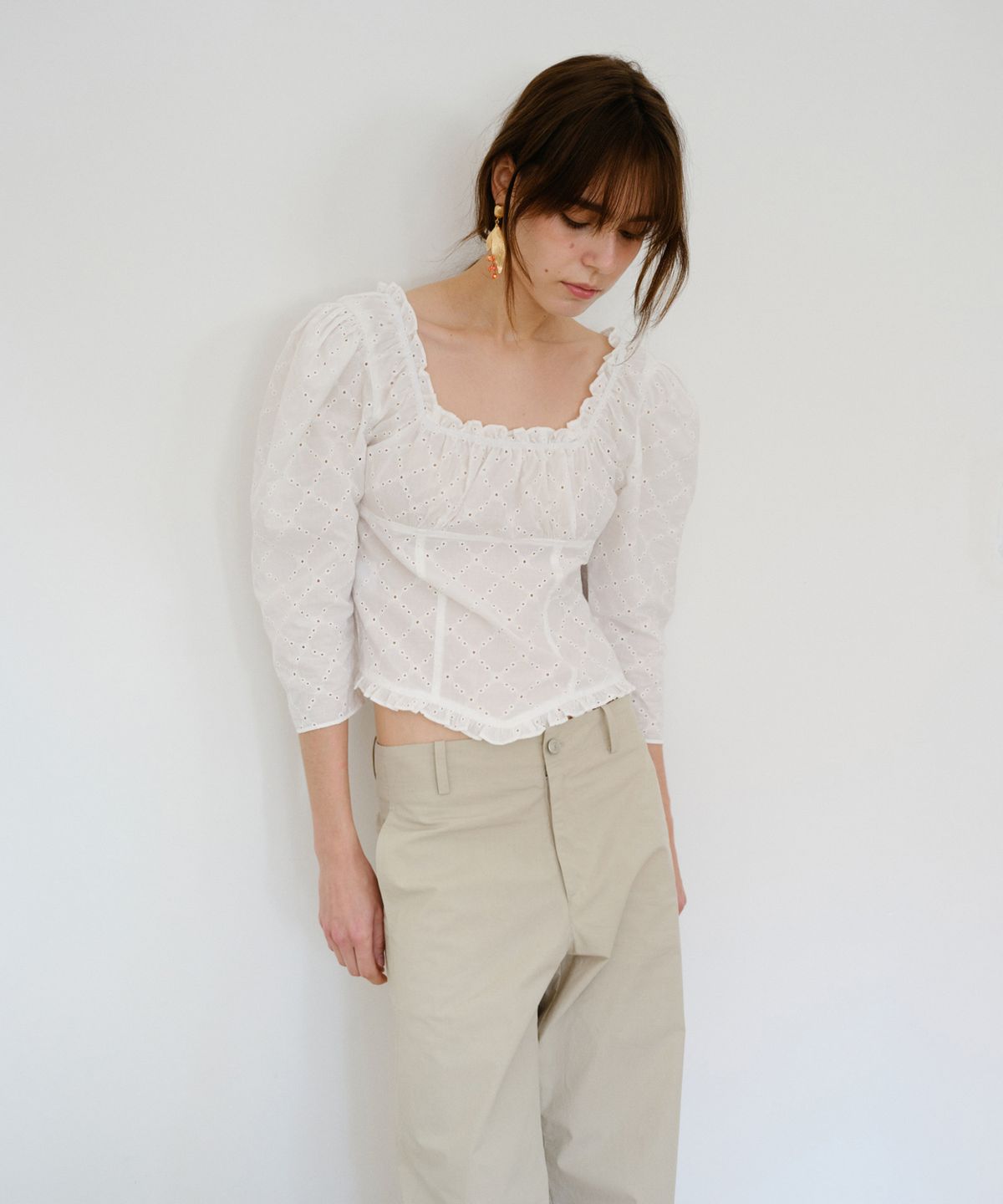 더 릴(THE LILLE) Loire Lace Blouse_Ivory