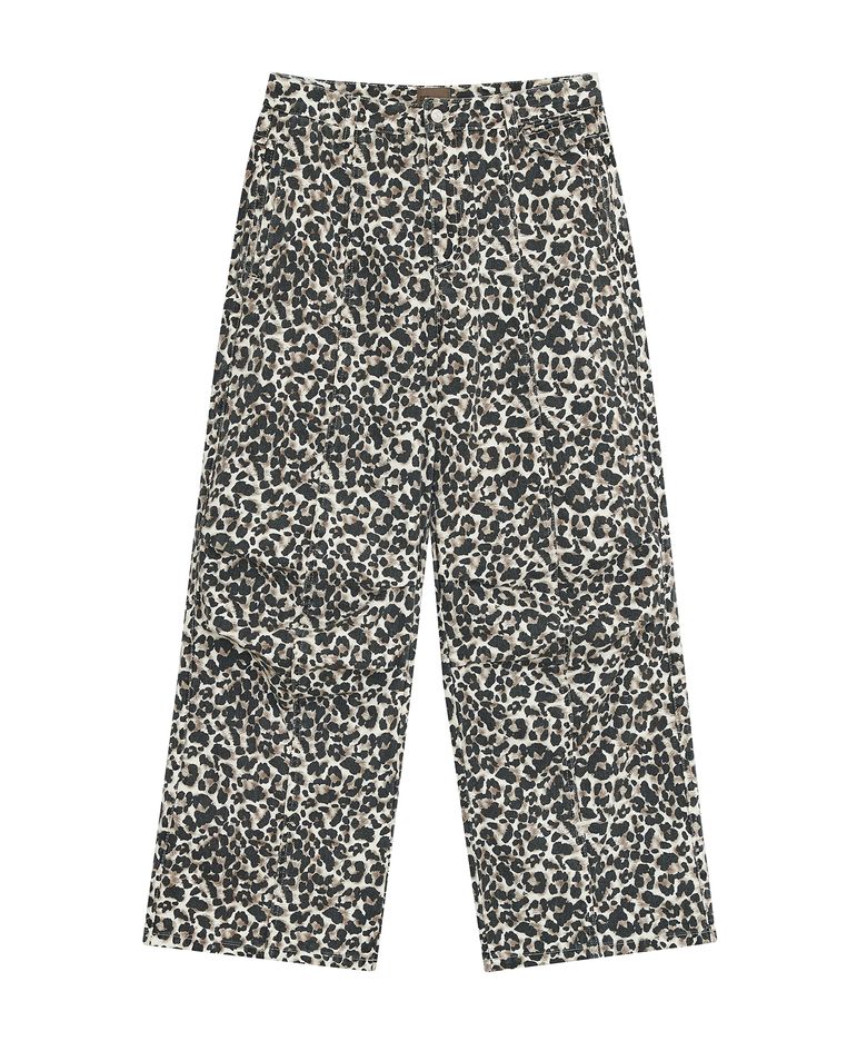 STUD PARACHUTE PANTS [LEOPARD WHITE]