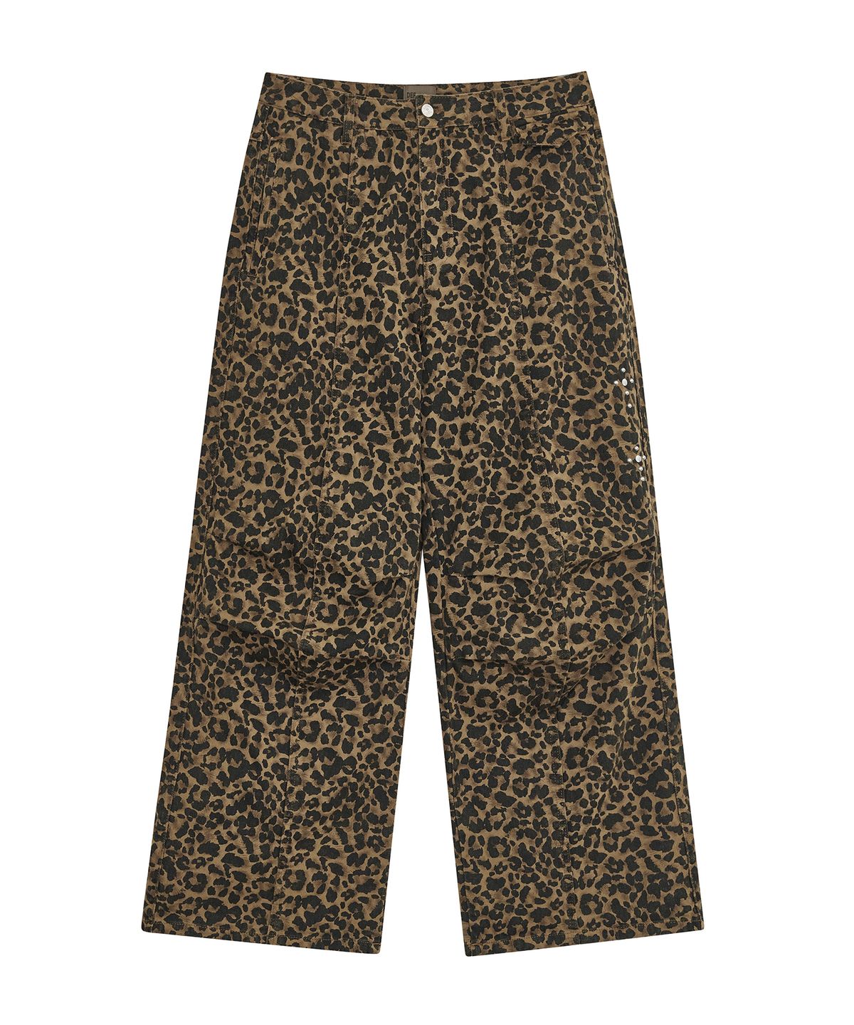 데프가먼츠(DEFGARMENTS) STUD PARACHUTE PANTS [LEOPARD BROWN]