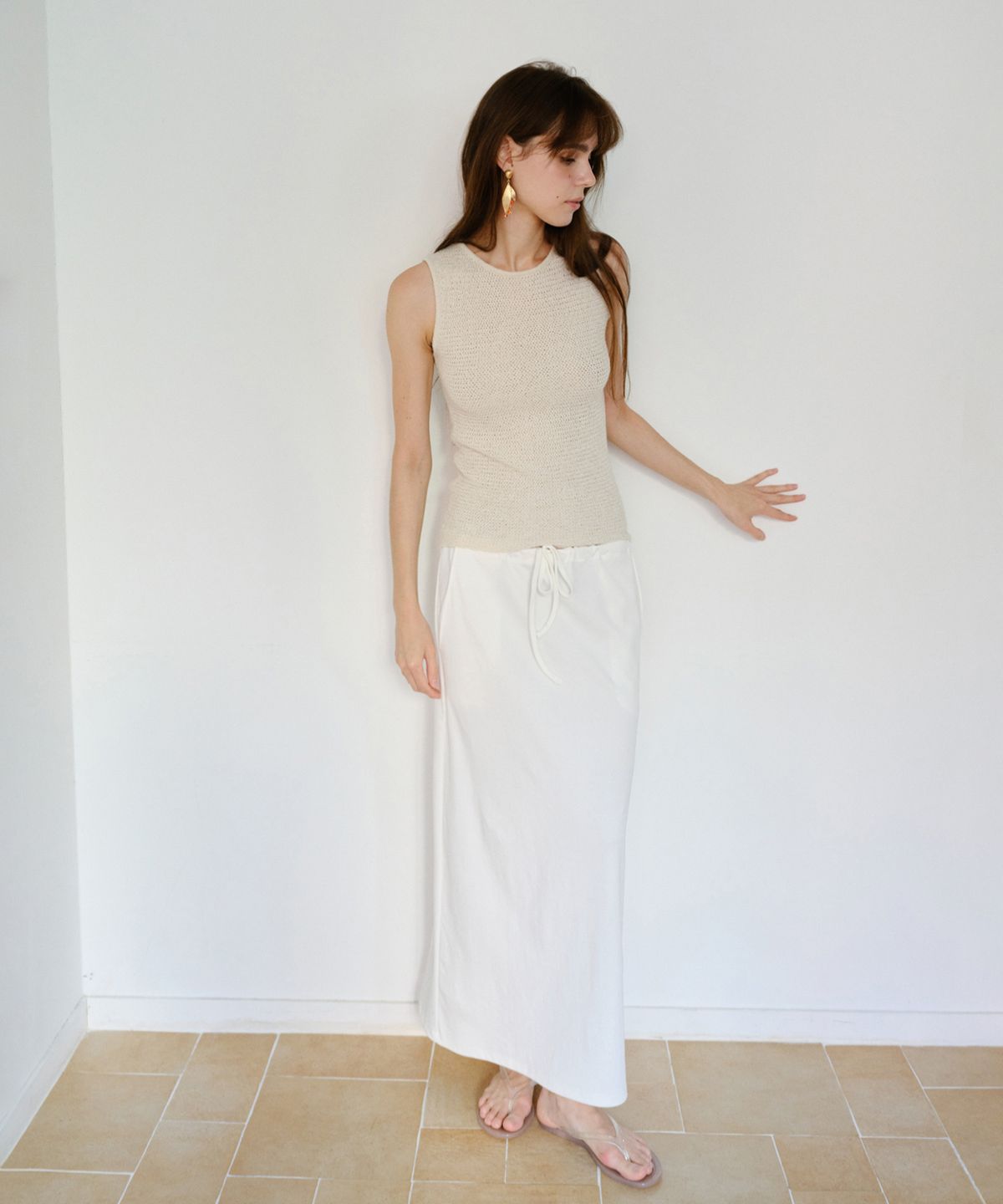 더 릴(THE LILLE) Bake Long Skirt_Ivory