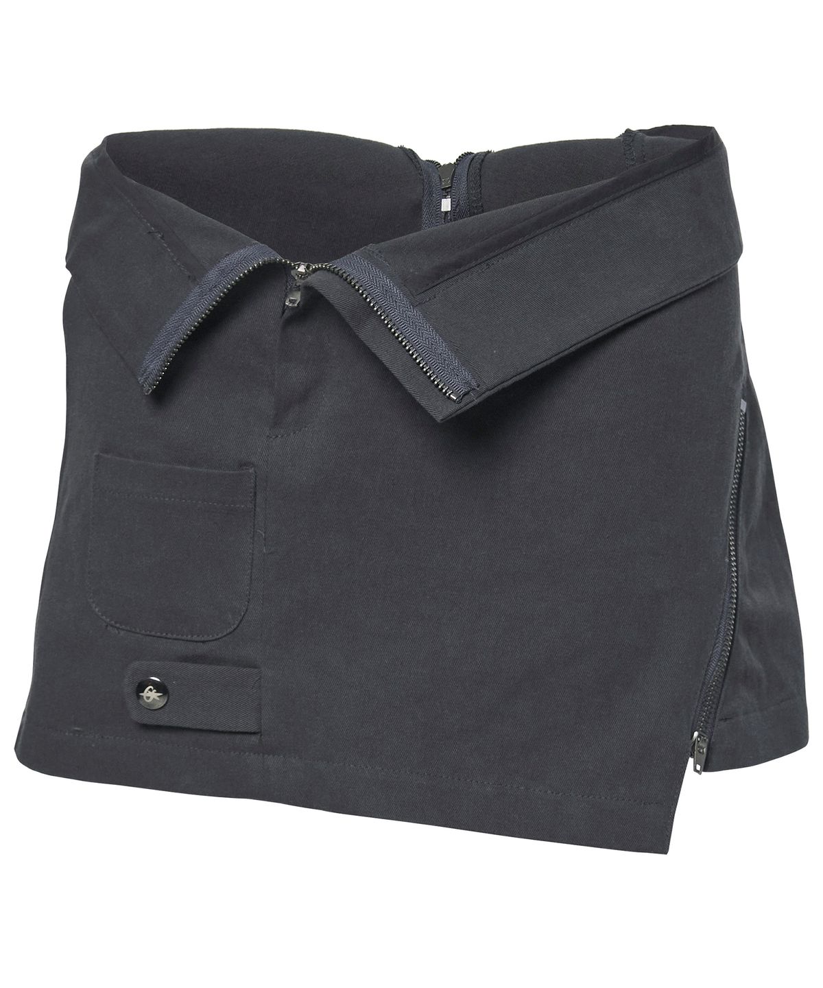 플레어업(FLAREUP) Asymmetrical Folded Skirt (FL-272_Dark Gray)