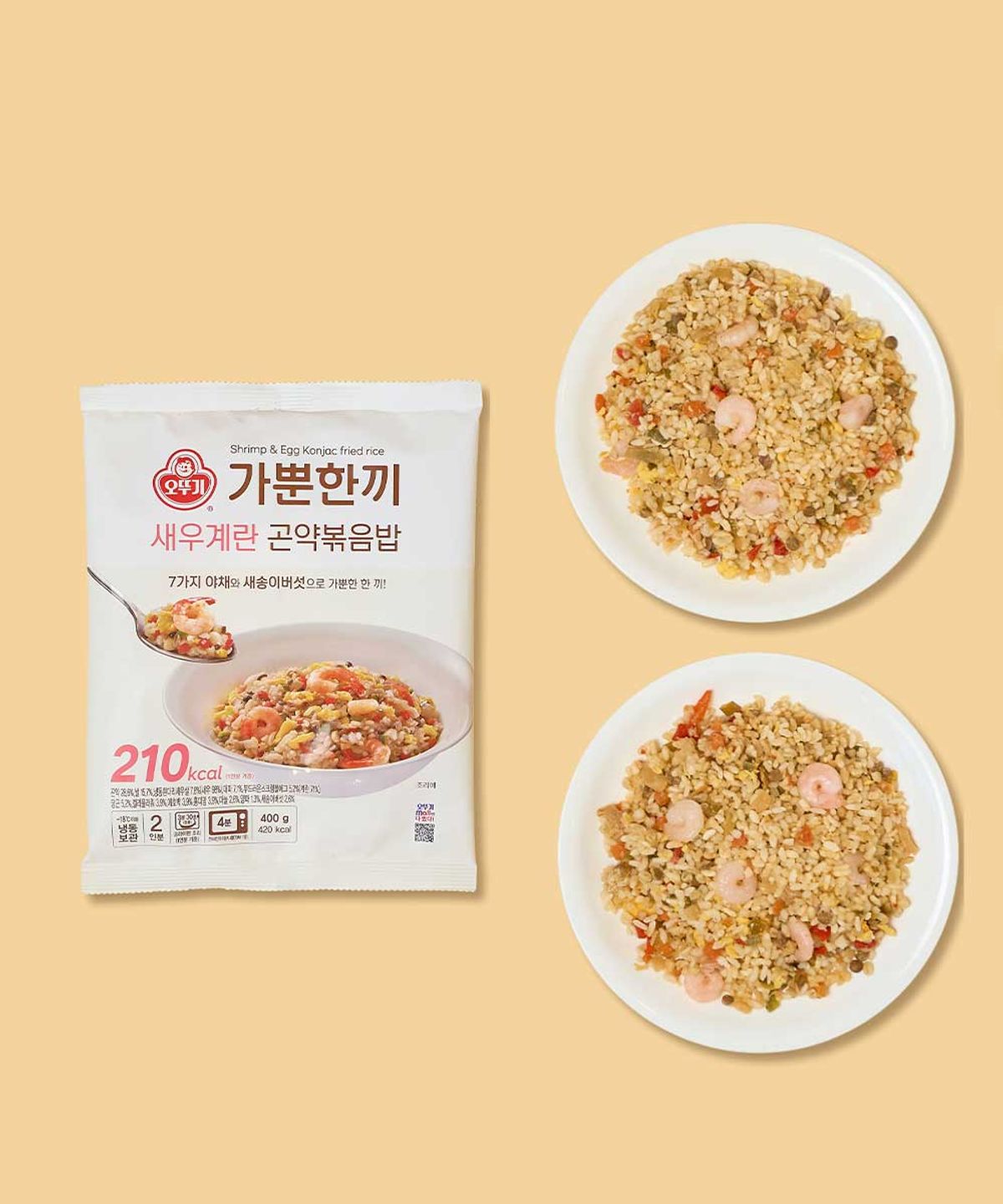 오뚜기(OTOKI) 가뿐한끼 새우 계란 곤약볶음밥 400g 5개