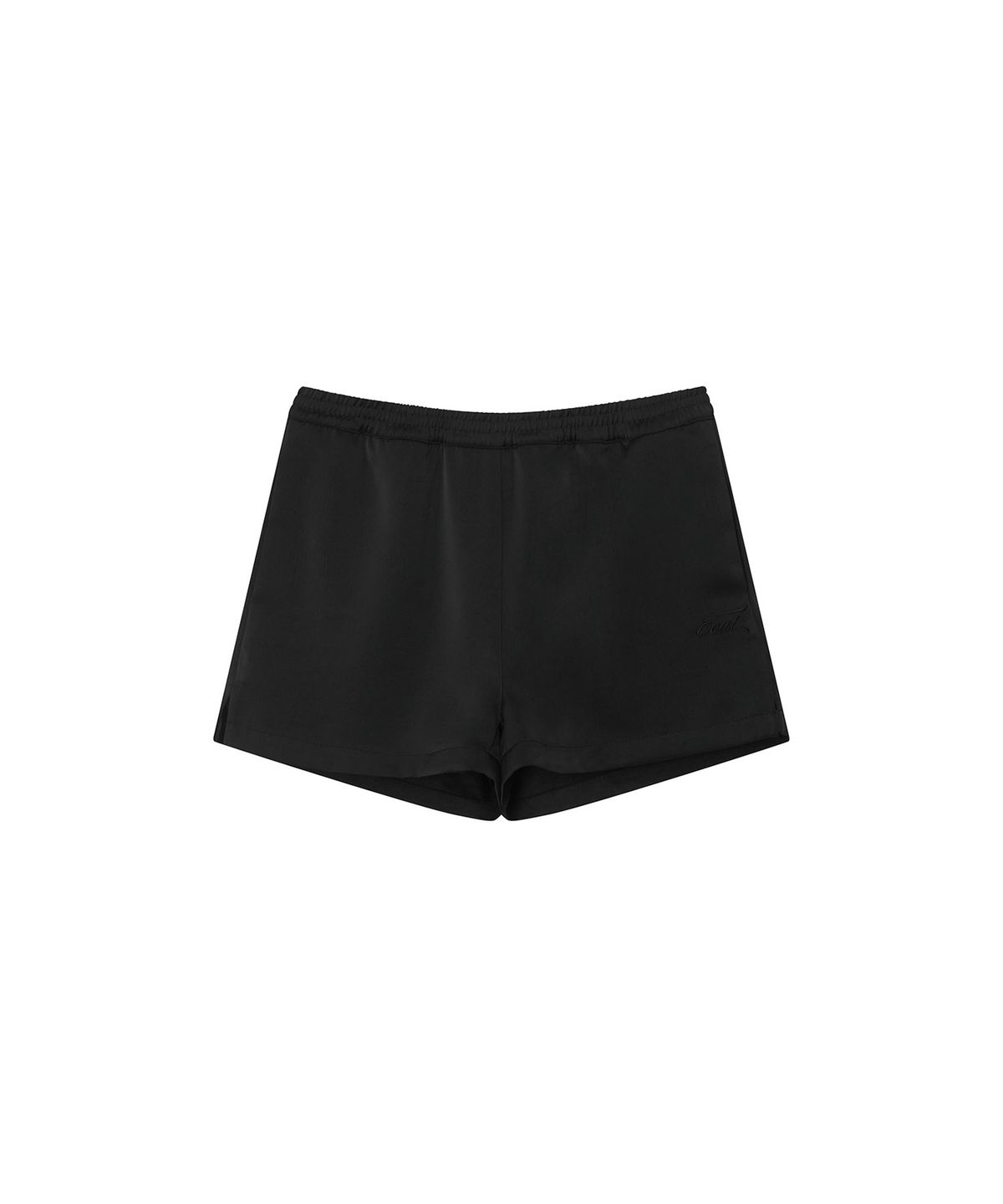 이우트(EEUT) SATIN BANDING SHORTS / BLACK