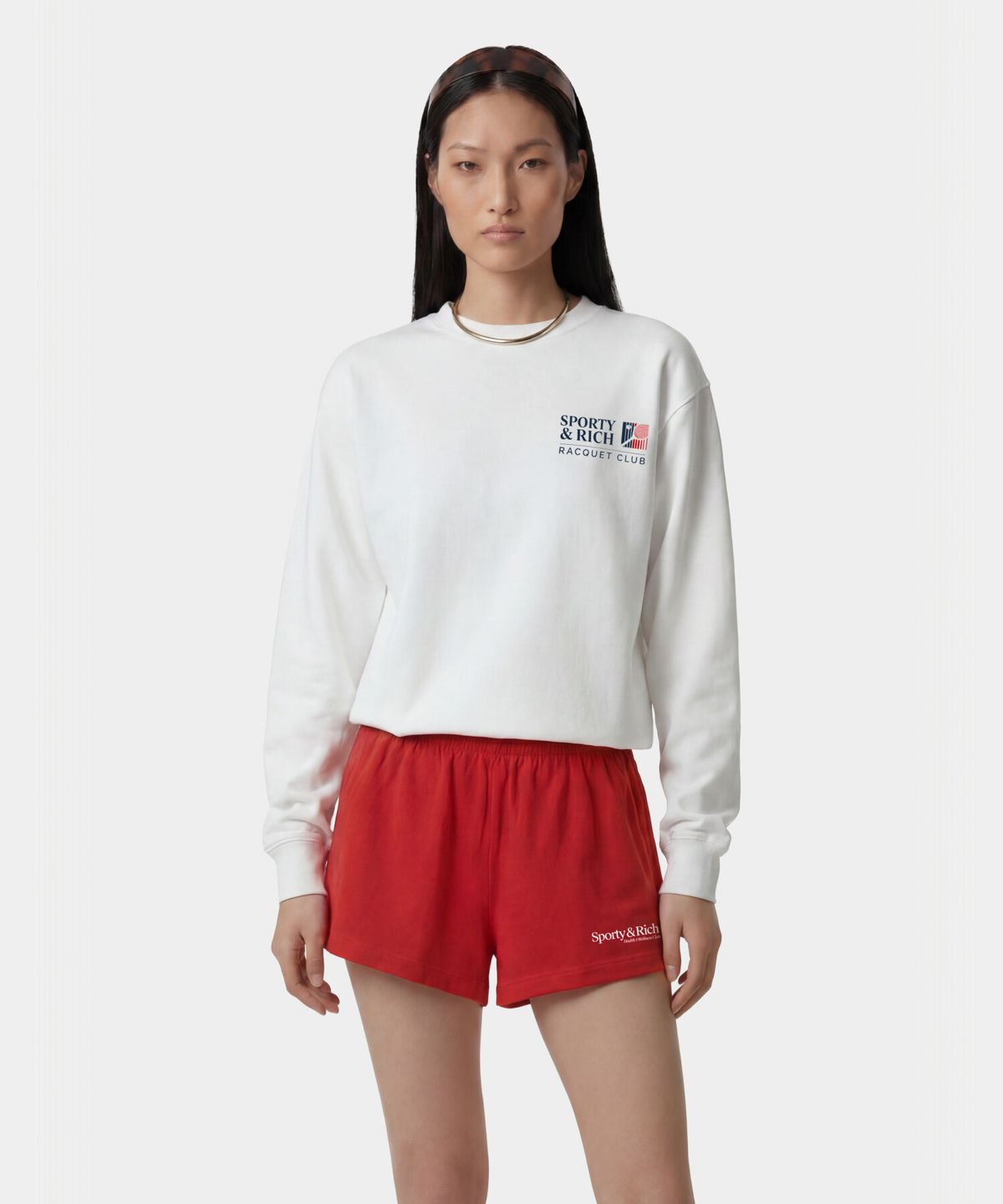 스포티앤리치(SPORTY&RICH) 프로모 크루넥 남여공용 - 화이트 R265AUW023