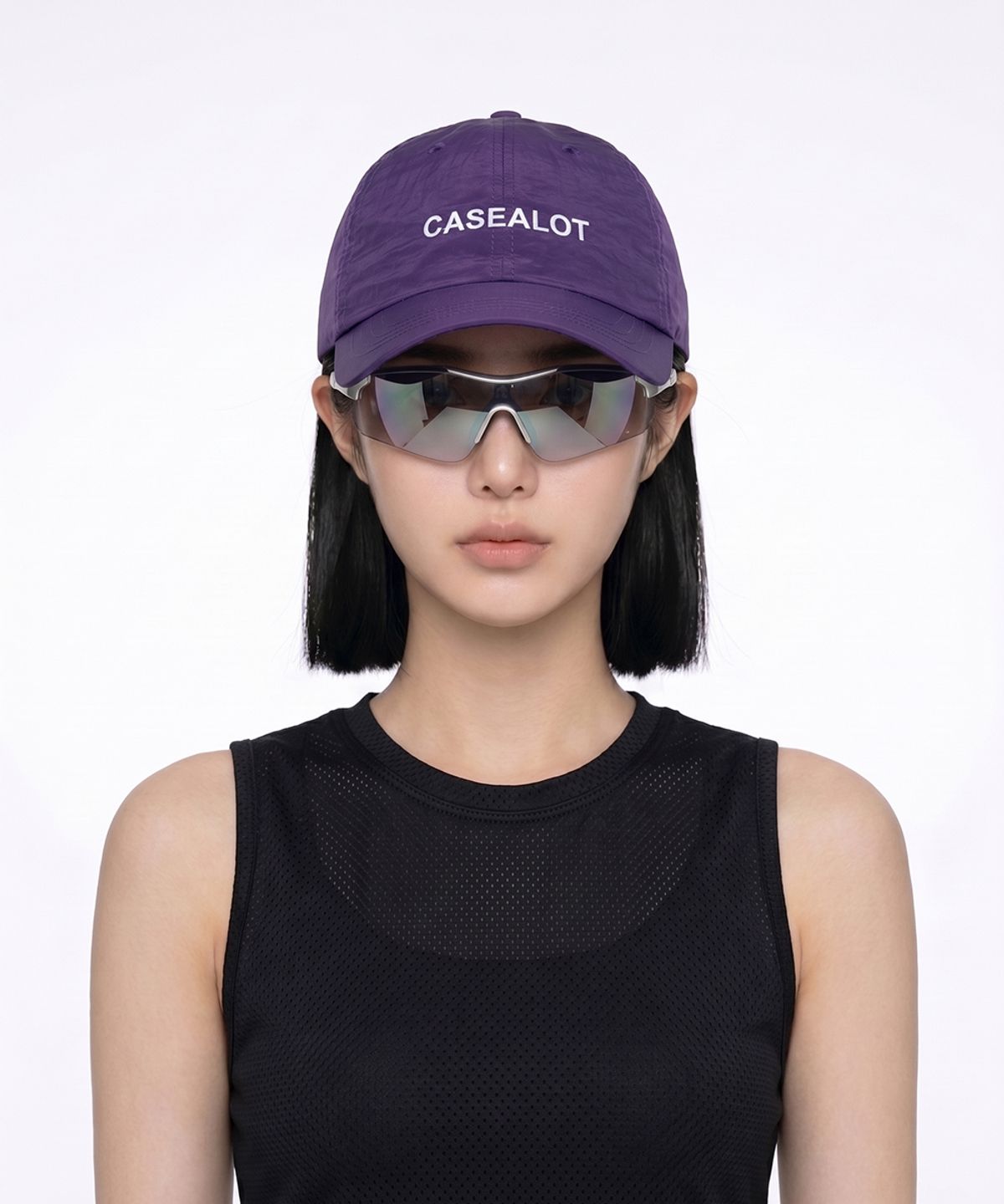 케이스어랏(CASE A LOT) Nylon running cap - Plum purple