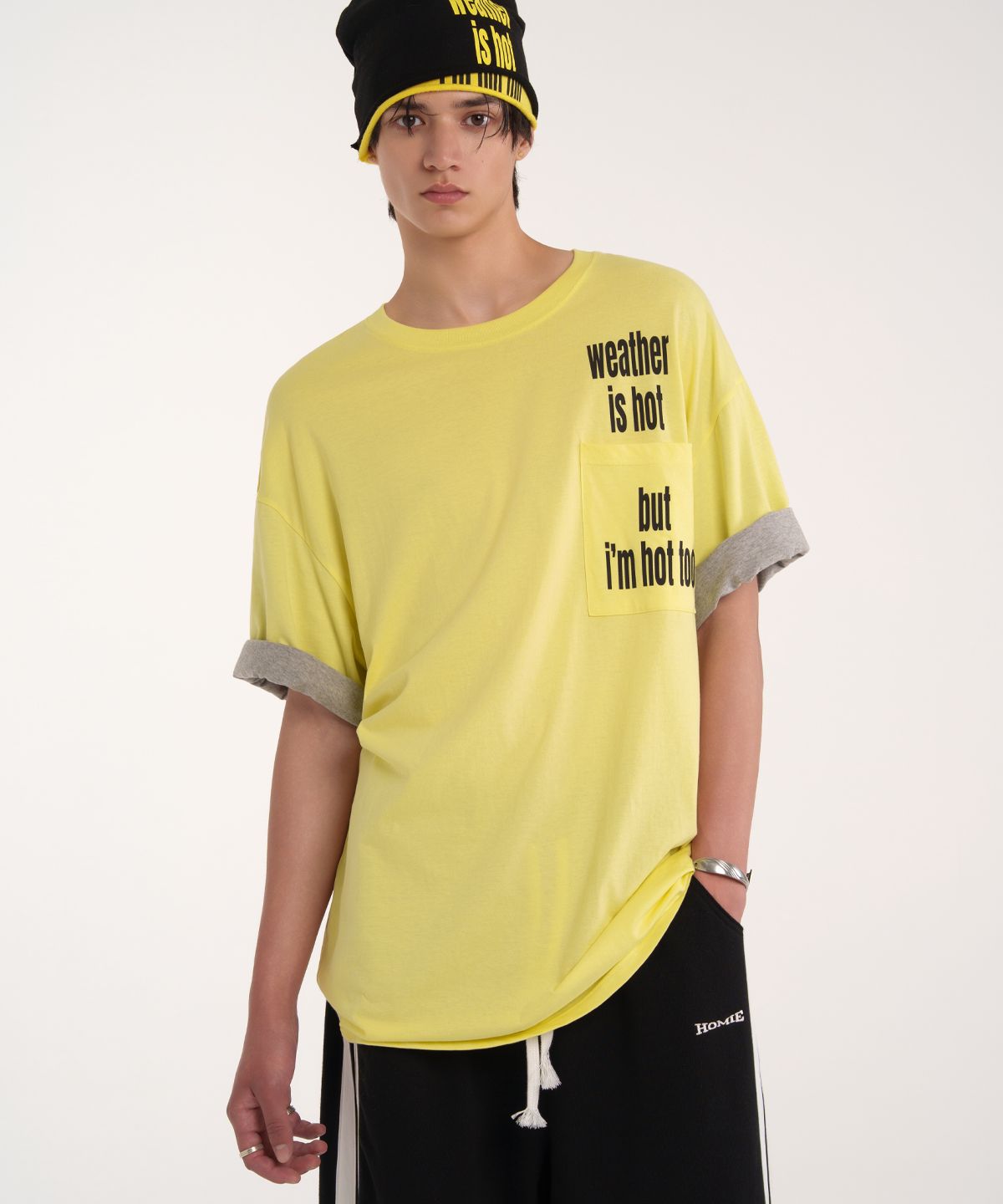 이에스씨 스튜디오(ESC STUDIO) two sleeve hot t-shirt (yellow)