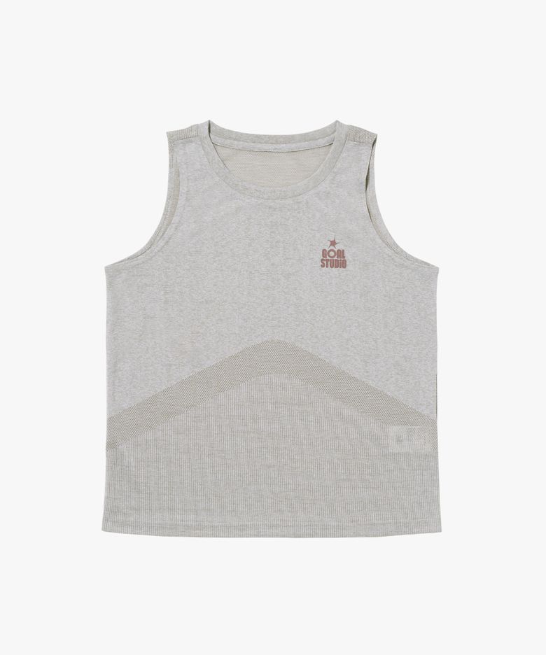 WS JACQUARD SLEEVELESS-BEIGE