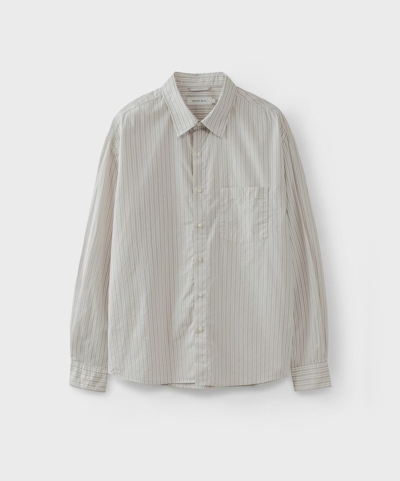 SEMI CROP STRIPE SHIRT [ECRU]