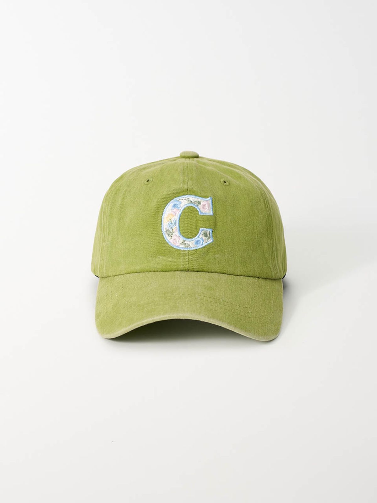 올인컴플리트(ALLINCOMPLETE) 플라워 C 워싱 볼캡 (올리브)