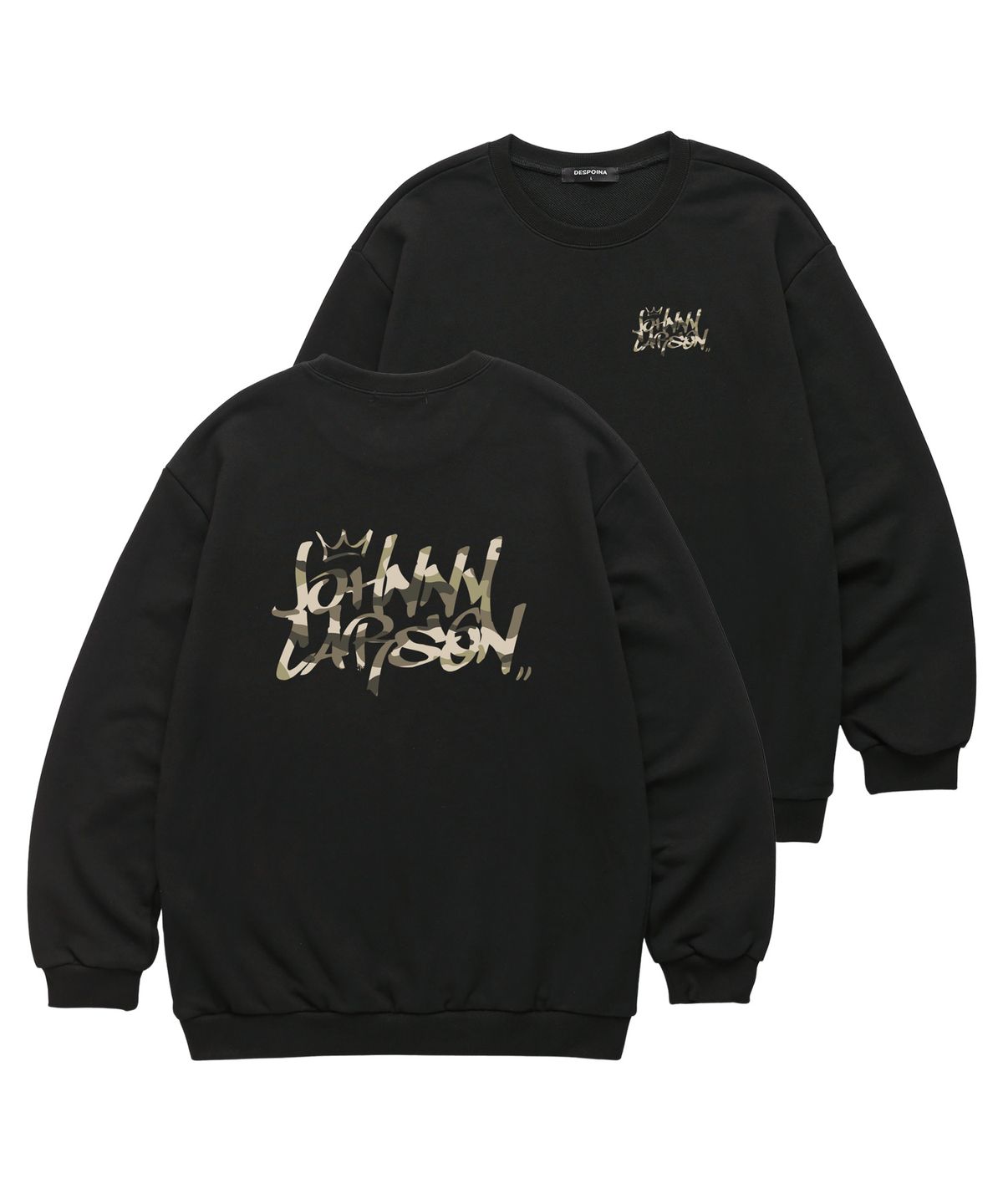자니카슨(JOHNNY CARSON) Classic Graffiti Logo 맨투맨 (JCLTS016) 블랙/카모