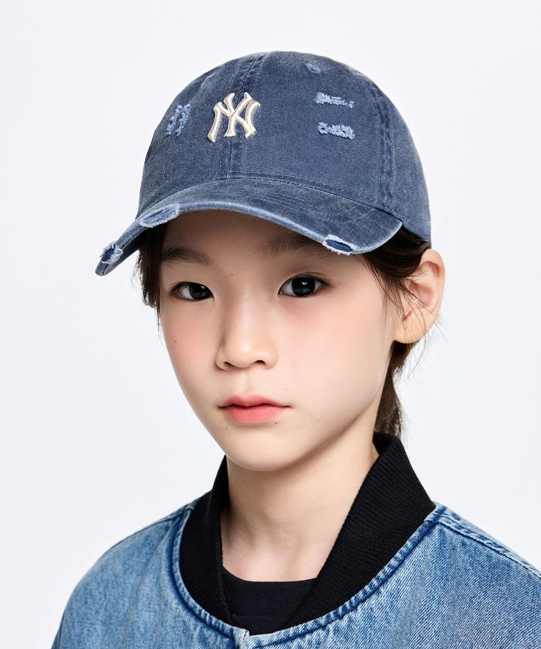 피그먼트 데미지 워싱 볼캡 NY (Navy)