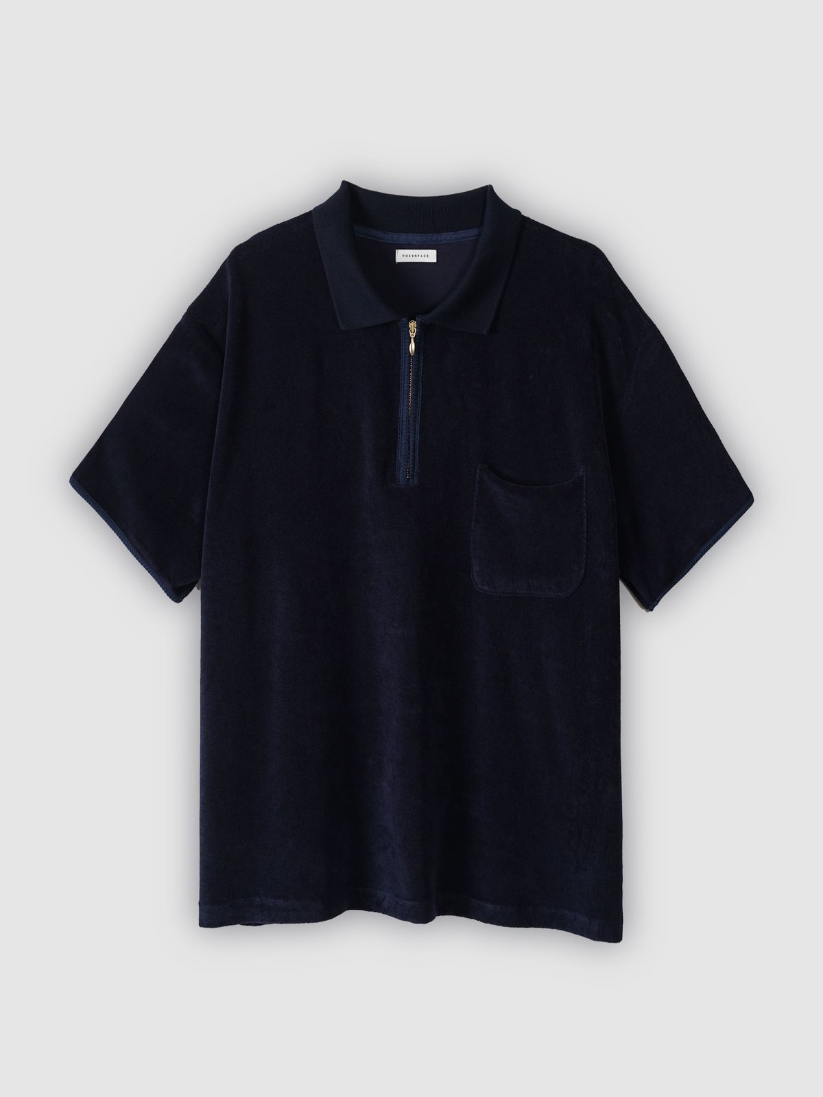포커페이스(POKERFACE) ZIPPER POLO T-SHIRTS NAVY