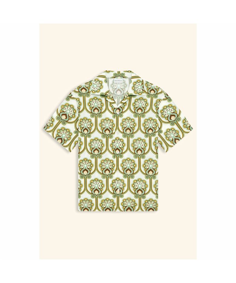 플로럴 태피스트리 린넨 셔츠 Chemise Lin Tapisserie Florale D0SCS26202GRX